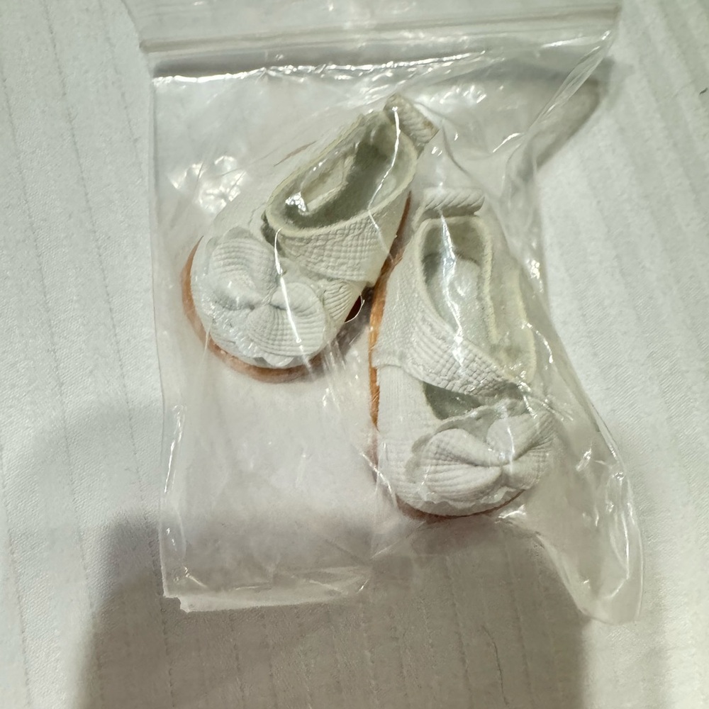 White labubu Toy Shoes with Bow
